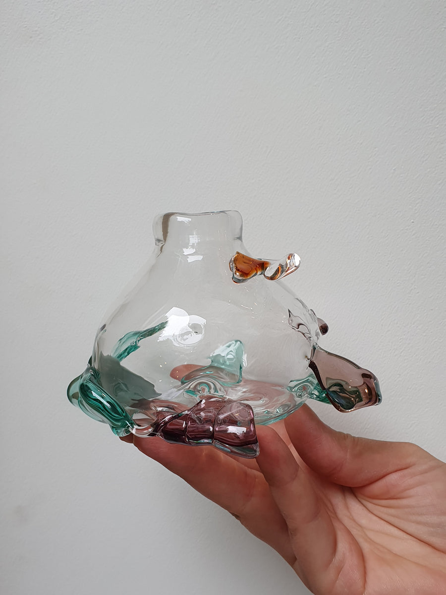 Tactile glass vase, mini, green